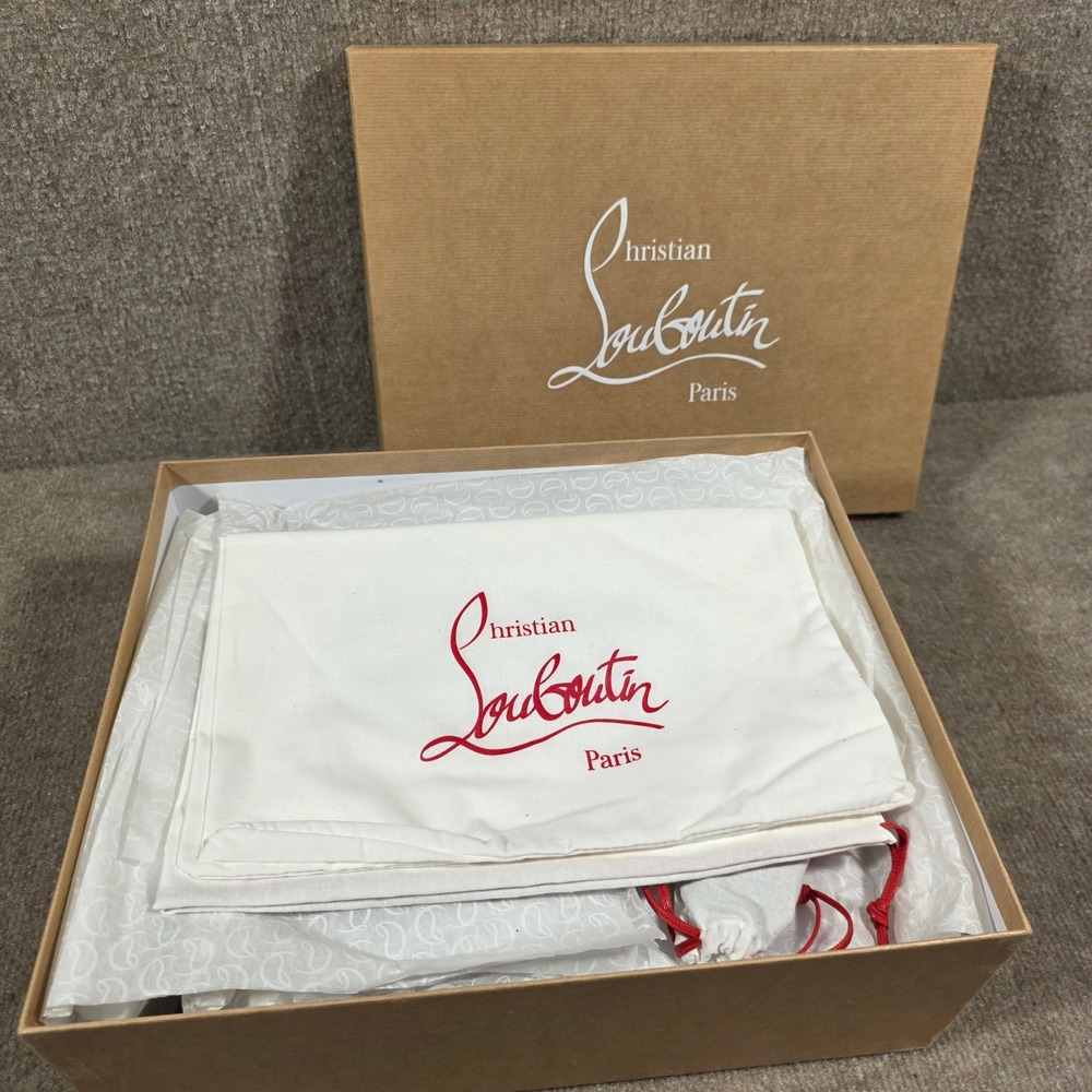 NEW Christian Louboutin Louis Orlato Flat Black Silver Gravity Sneakers 39 - Picture 5 of 11